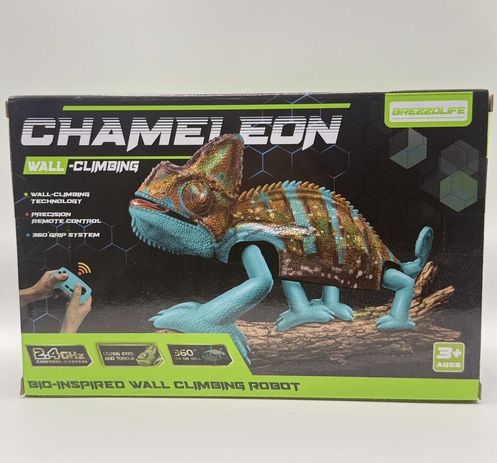 RC Wall Climbing Chameleon Gecko Toy Remote Control for Kids LED